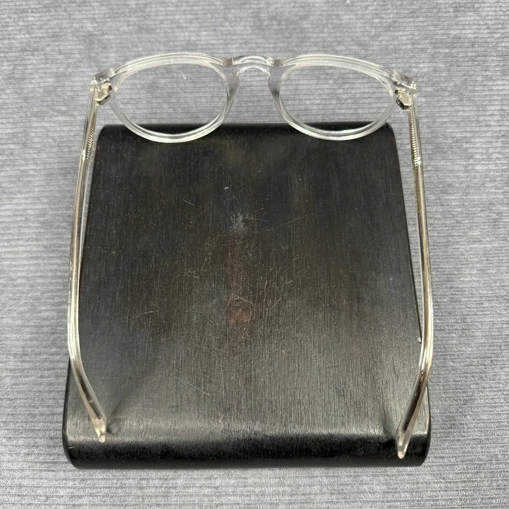 Warby Parker Haskell Eyeglasses Crystal Clear Round Frames 49-22-145 Glitter